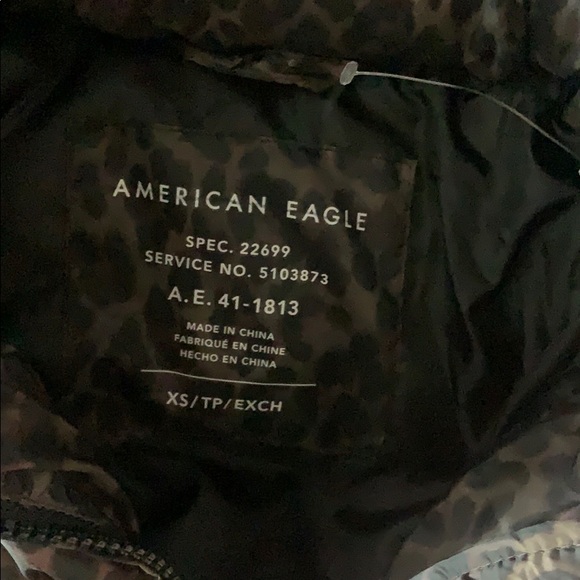 American eagle cheetah print puffer jacket sz xs - Picture 8 of 11